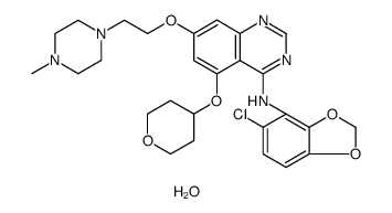 4-Quinazolinamine, N-(5-chloro-1,3-benzodioxol-4-yl)-7-[2-(4-methyl-1-piperazinyl)ethoxy]-5-[(tetrahydro-2H-pyran-4-yl)oxy]-, hydrate (1:3)