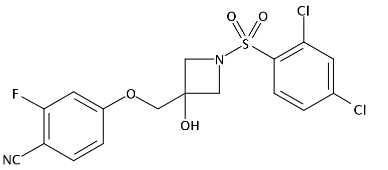 4-((1-((2,4-dichlorophenyl)sulfonyl)-3-hydroxyazetidin-3-yl)methoxy)-2-fluorobenzonitrile