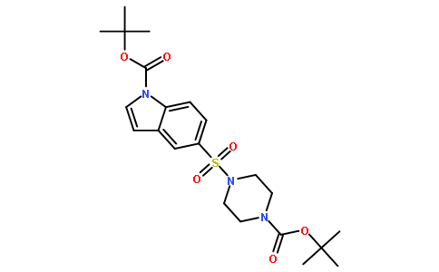 1-Boc-5-(4-叔丁氧基羰基-1-哌嗪)-磺酰基-1H-吲哚