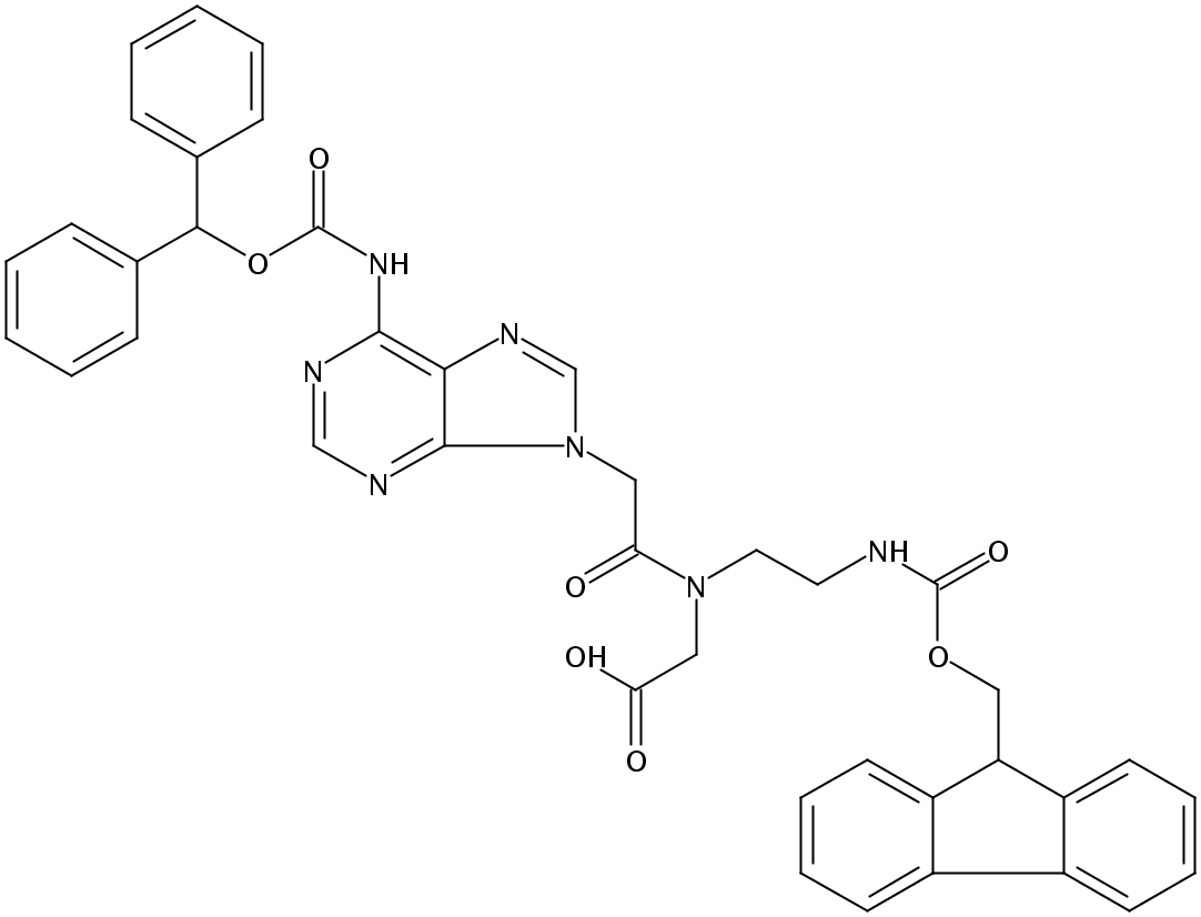 甘氨酸,N-[[6-[[(二苯基甲氧基)羰基]氨基]-9H-嘌呤-9-基]乙酰基]-N-[2-[[(9H-芴-9-基甲氧基)羰基]氨基]乙基]-