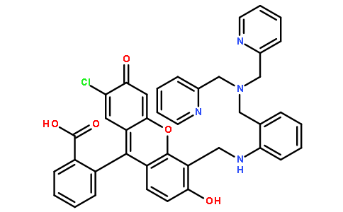 9-(2-羧基苯基)-2-氯-5-[{2-(二(2-吡啶基)氨基甲基)苯基}氨基甲基]-6-羟基-3-黄原胶酮