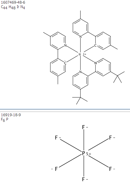 4,4'-二(叔丁基-2,2'-联吡啶]二[5-甲基-2-(4-甲基-2-吡啶基-kN)苯基-kC]六氟磷酸铱