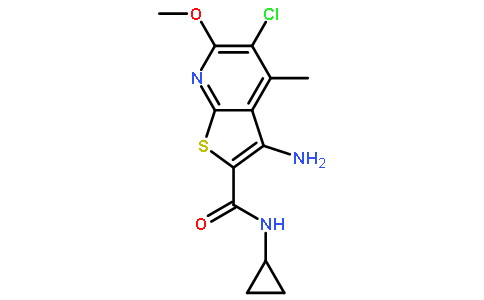 3-氨基-5-氯-N-环丙基-6-甲氧基-4-甲基噻吩并[2,3-b]吡啶-2-羧酰胺