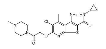 Thieno[2,​3-​b]​pyridine-​2-​carboxamide, 3-​amino-​5-​chloro-​N-​cyclopropyl-​4-​methyl-​6-​[2-​(4-​methyl-​1-​piperazinyl)​-​2-​oxoethoxy]​-