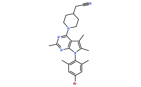 2-(1-(7-(4-溴-2,6-二甲基苯基)-2,5,6-三甲基-7h-吡咯并[2,3-d]嘧啶-4-基)哌啶-4-基)乙腈