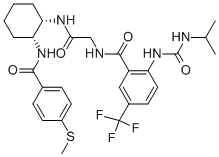 2-(3-异丙基脲基)-N-(2-((1R,2S)-2-(4-(甲基硫基)苯甲酰胺基)环己基氨基)-2-氧代乙基)-5-(三氟甲基)苯甲酰胺