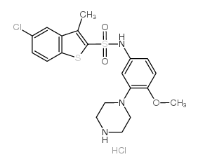 5-氯-N-[4-甲氧基-3-(1-哌嗪基)苯基]-3-甲基苯并[b]噻吩-2-磺胺