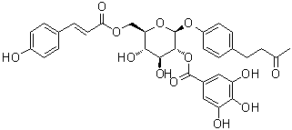 4-[4-[[6-O-[3-(4-羟基苯基)-1-氧代-2-丙烯-1-基]-2-O-(3,4,5-三羟基苯甲酰基)-beta-D-吡喃葡萄糖基]氧基]苯基]-2-丁酮