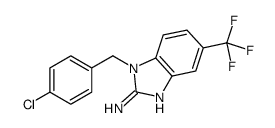 1-[(4-chlorophenyl)methyl]-5-(trifluoromethyl)benzimidazol-2-amine