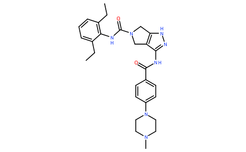N-(2,6-二乙基苯基)-4,6-二氢-3-[[4-(4-甲基-1-哌嗪基)苯甲酰基]氨基]吡咯并[3,4-c]吡唑-5(1H)-甲酰胺