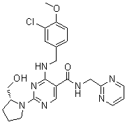 4-[[(3-氯-4-甲氧基苯基)甲基]氨基]-2-[(2R)-2-(羟甲基)-1-吡咯烷基]-N-(2-嘧啶基甲基)-5-嘧啶甲酰胺
