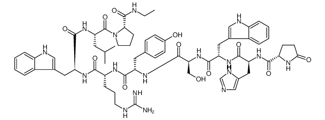 L-Prolinamide, 5-oxo-L-prolyl-L-histidyl-L-tryptophyl-L-seryl-L-tyrosyl-D-arginyl-L-tryptophyl-L-leucyl-N-ethyl
