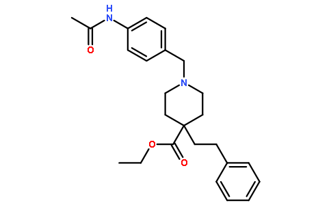 Ethyl 1-(4-acetamidobenzyl)-4-(2-phenylethyl)-4-piperidinecarboxy late