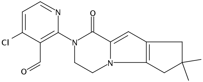 4-Chloro-2-(7,7-dimethyl-1-oxo-3,4,7,8-tetrahydro-1H-cyclopenta[4,5]pyrrolo[1,2-a]pyrazin-2(6H)-yl)nicotinaldehyde