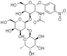 4-硝基苯基 O-6-脱氧-alpha-L-吡喃半乳糖基-(1→2)-O-beta-D-吡喃半乳糖基-(1→3)-2-(乙酰氨基)-2-脱氧-alpha-D-吡喃半乳糖苷