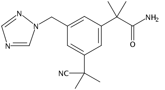 Anastrozole Impurity (3-(1-Cyano-1-methylethyl)-alfa,alfa-dimethyl-5-(1H-,1,2,4-triazole-1-ylmethyl)-benzeneacetamide)