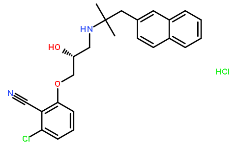 2-氯-6-[(2R)-3-[[1,1-二甲基-2-(2-萘基)乙基]氨基]-2-羟基丙氧基]苯腈盐酸盐