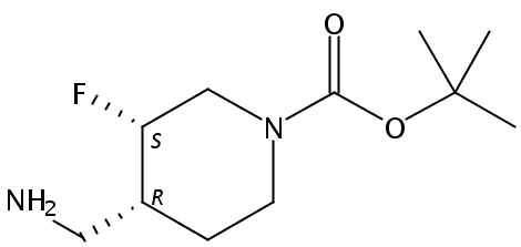 1-Piperidinecarboxylic acid, 4-(aminomethyl)-3-fluoro-, 1,1-dimethylethyl ester, (3R,4S)-rel
