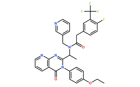 N-{1-[3-(4-Ethoxyphenyl)-4-oxo-3,4-dihydropyrido[2,3-d]pyrimidin- 2-yl]ethyl}-2-[4-fluoro-3-(trifluoromethyl)phenyl]-N-(3-pyridinyl methyl)acetamide