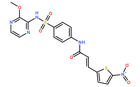 N-(4-{[(3-甲氧基-2-吡嗪)氨基]磺酰基}苯基)-3-(5-硝基-2-噻吩)丙烯酰胺