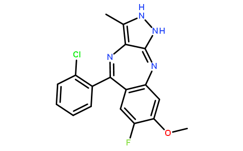 5-(2-chlorophenyl)-7-fluoro-8-methoxy-3-methyl-1,2-dihydropyrazolo[3,4-b][1,4]benzodiazepine