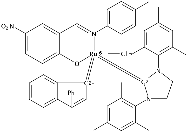 [1,3-二(2,4,6-三甲苯基)-2-咪唑烷亚基]-[2-[[(4-甲基苯基)亚氨基]甲基]-4-硝基苯酚基]-[3-苯基-1H-茚-1-亚基]钌(II)氯化
