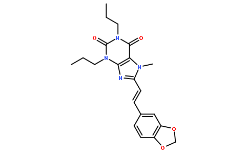 (E)-7-甲基-8-(3,4-甲二氧基苯乙烯基)-1,3-二丙基黄嘌呤