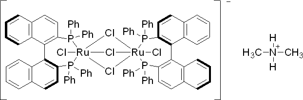 Dimethylammonium dichlorotri(μ-chloro)bis[(S)-(-)-2,2'-bis(diphenylphosphino)-1,1'-binaphthyl]diruthenate(II),[NH2Me2][{RuCl((S)