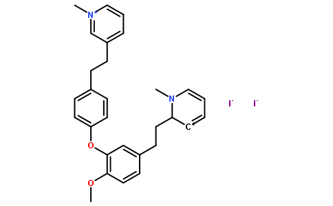 3-[2-(4-{2-Methoxy-5-[2-(1-methyl-3-pyridiniumyl)ethyl]phenoxy}ph enyl)ethyl]-1-methylpyridinium diiodide