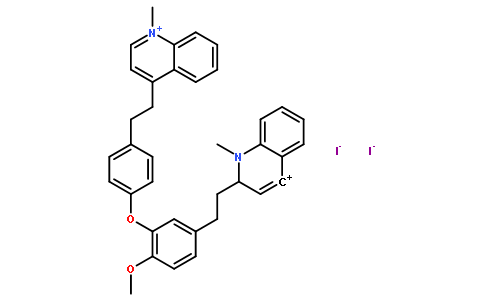 4-[2-(4-{2-Methoxy-5-[2-(1-methyl-4-quinoliniumyl)ethyl]phenoxy}p henyl)ethyl]-1-methylquinolinium diiodide