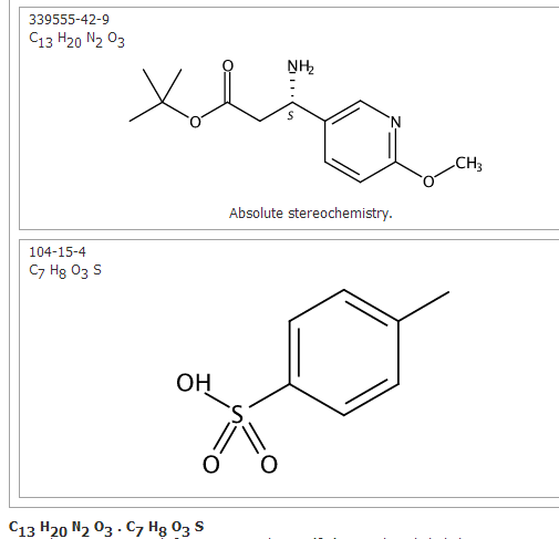 3(S)-(2-methoxypyridin-5yl)-beta-alanine tert-butyl ester tosylate