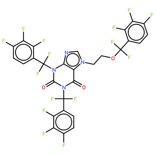 N1,N3-二(五氟苯甲基)-N7-(2-(五氟苄氧基)乙基)黄嘌呤