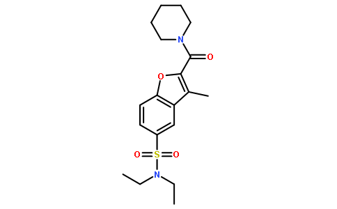 5-Benzofuransulfonamide, N,N-diethyl-3-methyl-2-(1-piperidinylcarbonyl)-