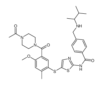 N-(5-((5-(4-乙酰基哌嗪-1-甲酰基)-4-甲氧基-2-甲基苯基)硫基)噻唑-2-基)-4-(((3-甲基丁烷-2-基)氨基)甲基)苯甲酰胺