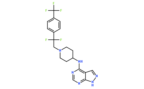 N-(1-(2,2-二氟-2-(4-(三氟甲基)苯基)乙基)哌啶-4-基)-1H-吡唑并[3,4-d]嘧啶-4-胺