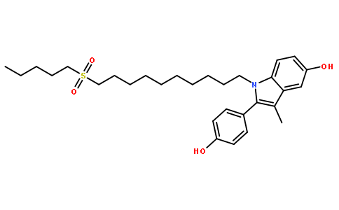 2-(4-HYDROXYPHENYL)-3-METHYL-1-[10-(PENTYLSULFONYL)DECYL]-1H-INDOL-5-OL
