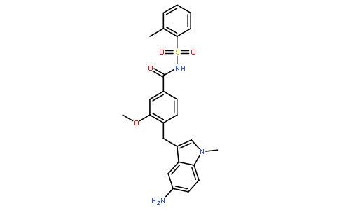 4-[(5-氨基-1-甲基-1H-吲哚-3-基)甲基]-3-甲氧基-N-[(2-甲基苯基)磺酰基]苯甲酰胺