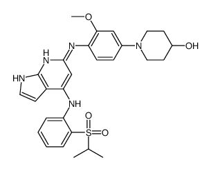1-[3-methoxy-4-[[4-(2-propan-2-ylsulfonylanilino)-1H-pyrrolo[2,3-b]pyridin-6-yl]amino]phenyl]piperidin-4-ol