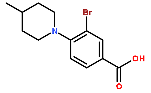 3-溴-4-(4-甲基哌啶-1-基)苯甲酸