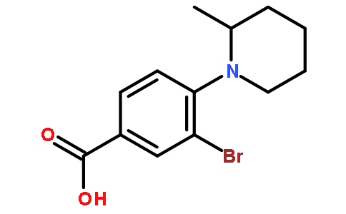 3-溴-4-(2-甲基哌啶-1-基)苯甲酸