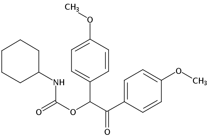 环己基氨基甲酸1,2-双(4-甲氧基苯基)-2-氧乙酯