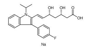 6-Heptenoic acid, 7-[3-(4-fluorophenyl)-1-(1-methylethyl)-1H-indol-2-yl]-3,5-dihydroxy-, sodium salt , (3S,5R,6E)