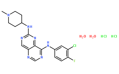 N4-(3-氯-4-氟-苯基)-N6-(1-甲基-4-哌啶)嘧啶并5,4-d嘧啶-4,6-二胺