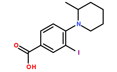 3-碘-4-(2-甲基哌啶-1-基)苯甲酸