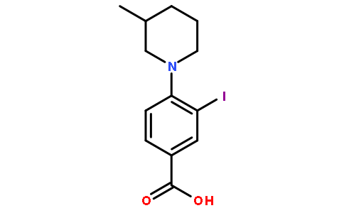 3-碘-4-(3-甲基哌啶-1-基)苯甲酸