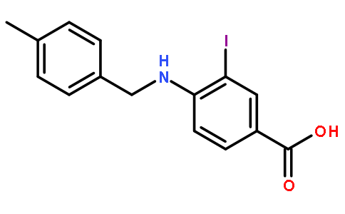 3-碘-4-(4-甲基苄基氨基)苯甲酸