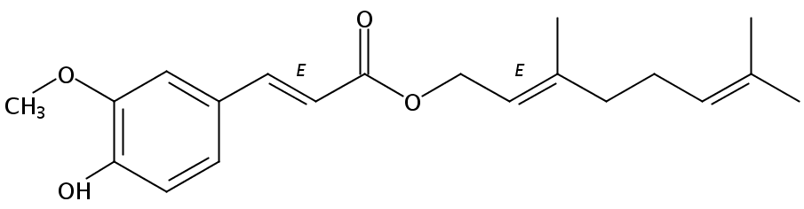 (2E)-3-(4-羟基-3-甲氧基苯基)-2-丙烯酸 (2E)-3,7-二甲基-2,6-辛二烯-1-基酯