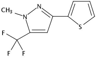 1H-Pyrazole, 1-methyl-3-(2-thienyl)-5-(trifluoromethyl)-