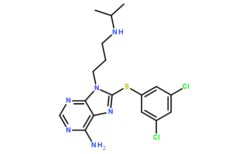 8-(3,5-二氯苯基硫代)-9-(3-(异丙基氨基)丙基)-9H-嘌呤-6-胺