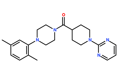 Piperazine, 1-(2,5-dimethylphenyl)-4-[[1-(2-pyrimidinyl)-4-piperidinyl]carbonyl]- (9CI)
